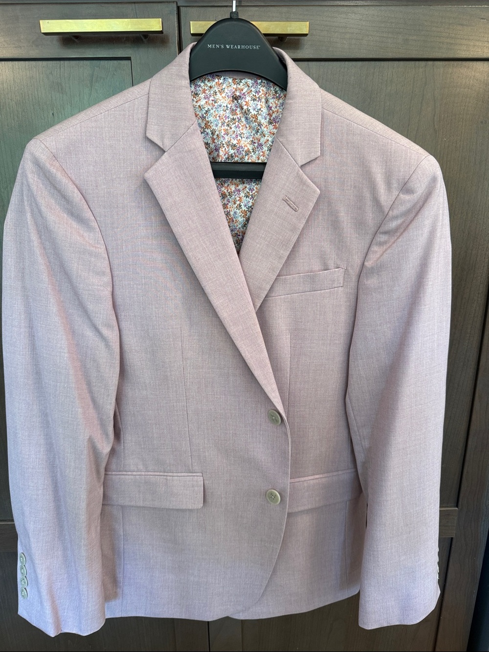 Egara Pale Pink Men's Sport Coat with Floral Lining